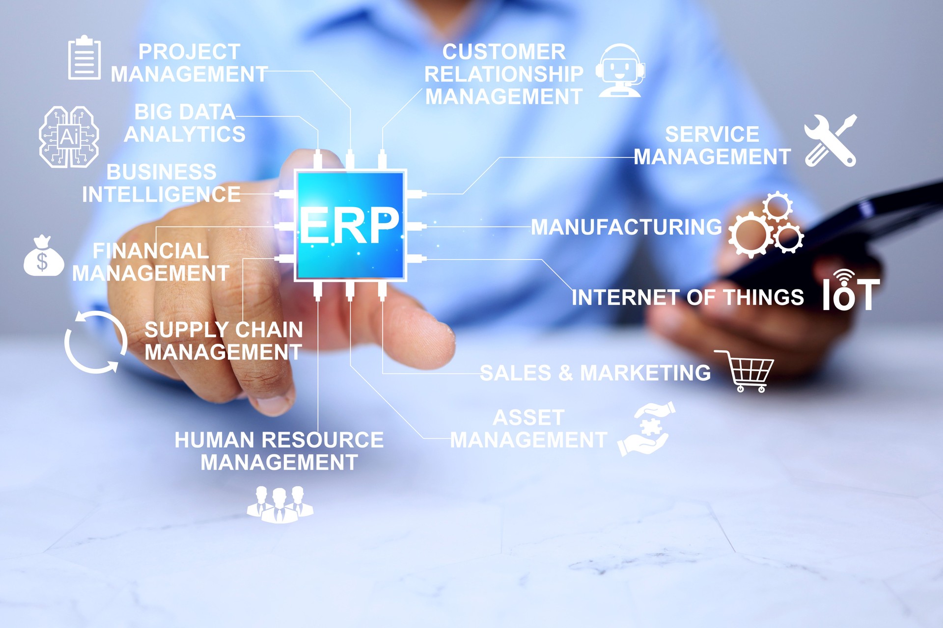 ERP Enterprise Resource Planning concept